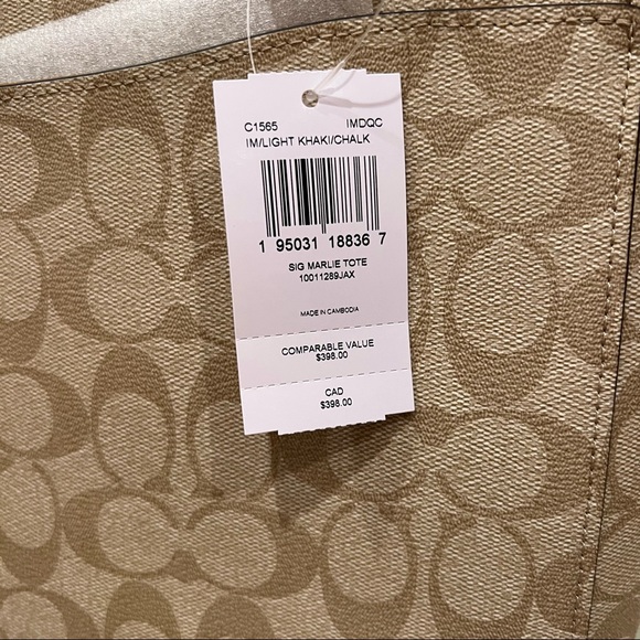 Coach Marlie Tote In Signature Canvas Bag - Picture 7 of 13